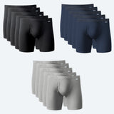 20 Pairs of Organic Cotton Boxer Briefs. 5 each in Black, Green, Blue & Grey. 