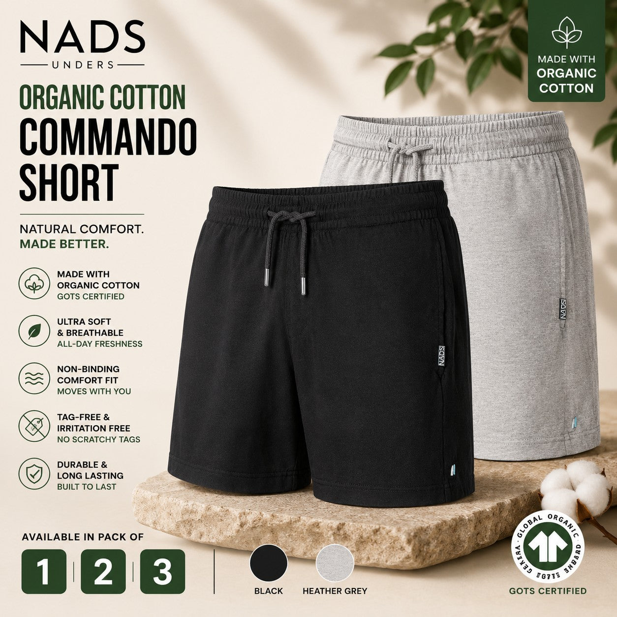 Organic Cotton Compression Boxer Brief